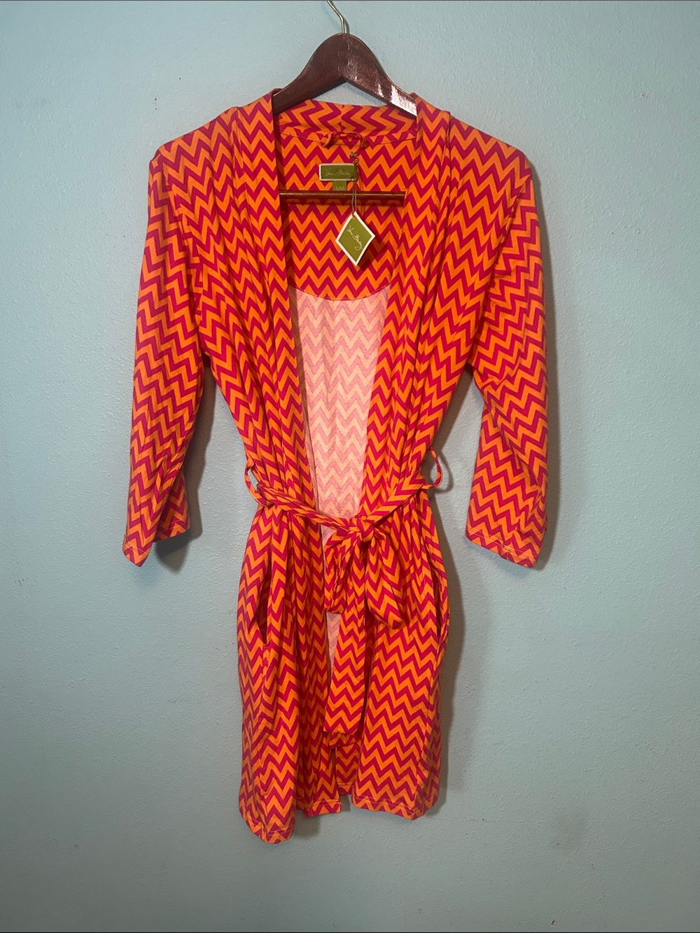 Vera Bradley Chevron Robe in Orange & Pink